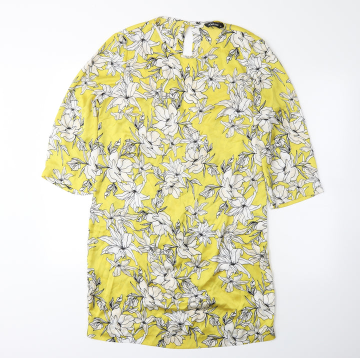 Kelso Womens Yellow Floral  Sheath  Size 10