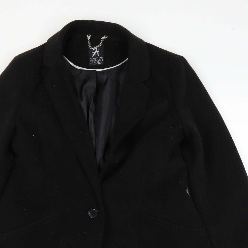 Atmosphere Womens Black   Overcoat Coat Size 12