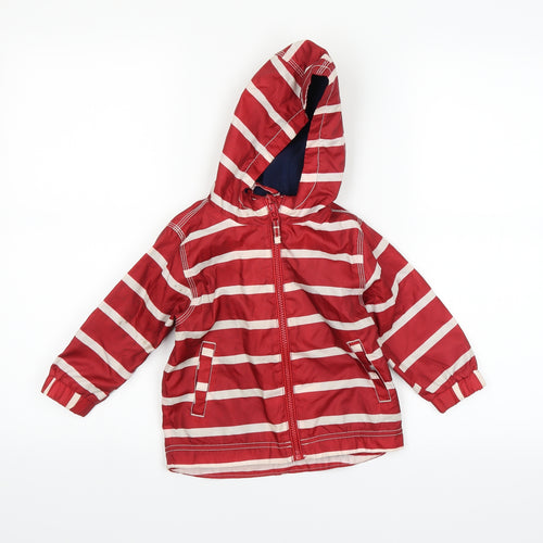 NEXT Baby Red Striped  Rain Coat Coat Size 12-18 Months