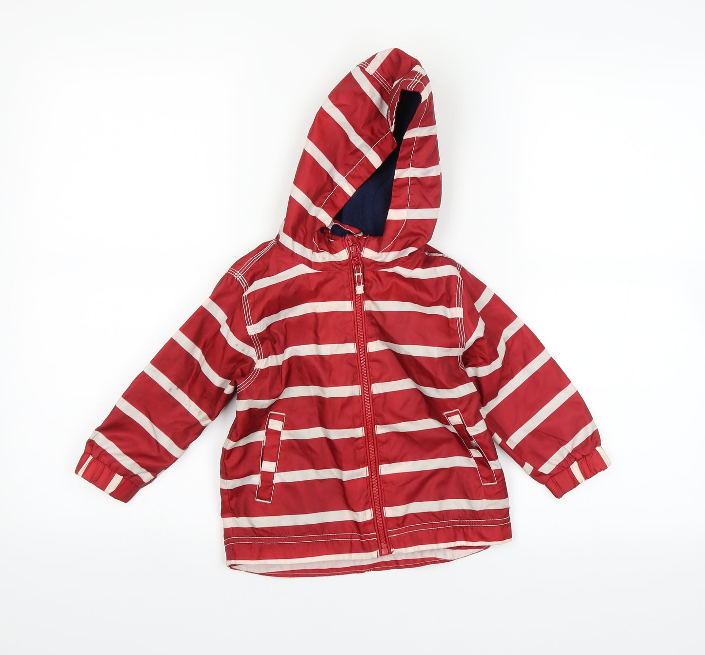 NEXT Baby Red Striped  Rain Coat Coat Size 12-18 Months