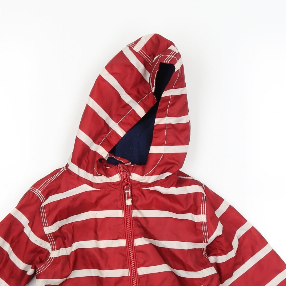 NEXT Baby Red Striped  Rain Coat Coat Size 12-18 Months