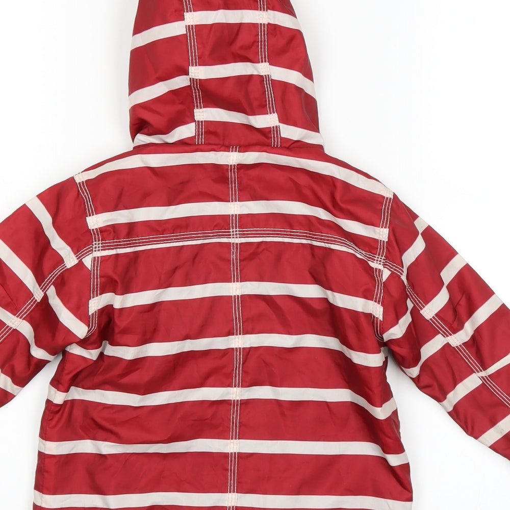 NEXT Baby Red Striped  Rain Coat Coat Size 12-18 Months