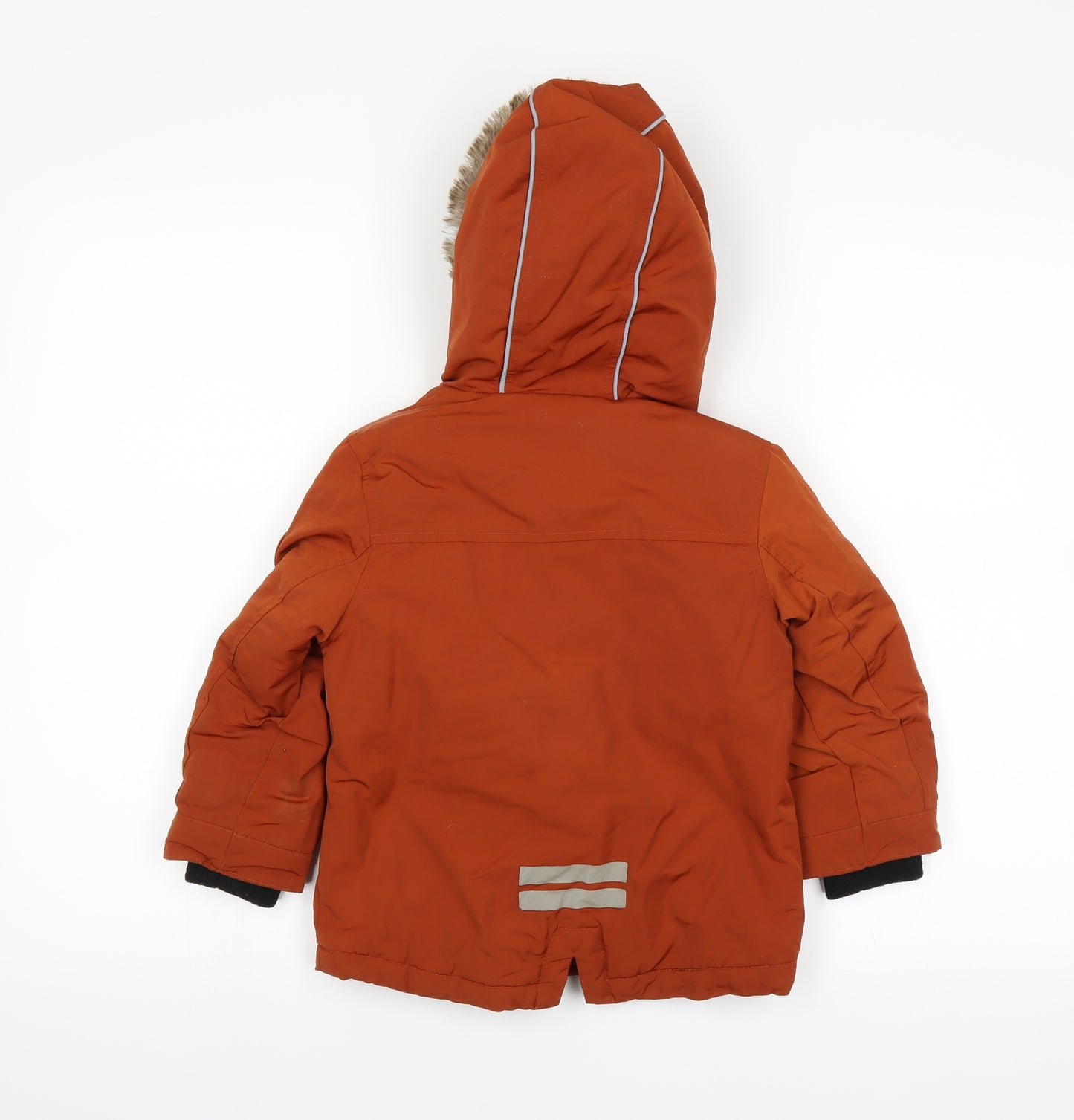 F&F Boys Orange   Parka Coat Size 2-3 Years