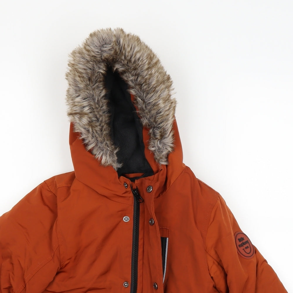 F&F Boys Orange   Parka Coat Size 2-3 Years