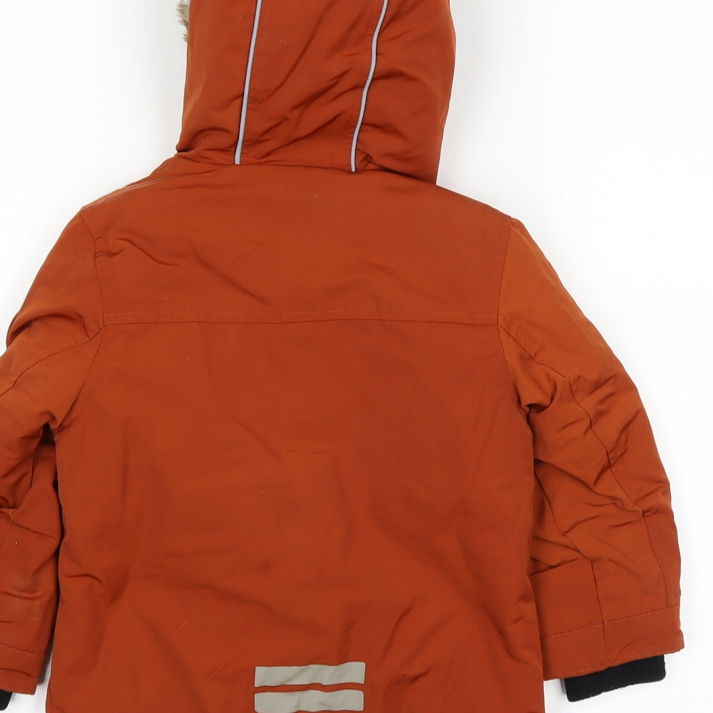 F&F Boys Orange   Parka Coat Size 2-3 Years