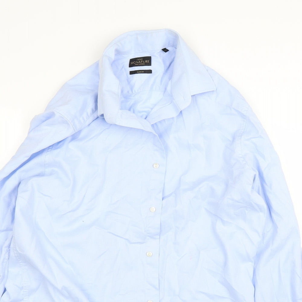 NEXT Mens Blue    Dress Shirt Size 17.5