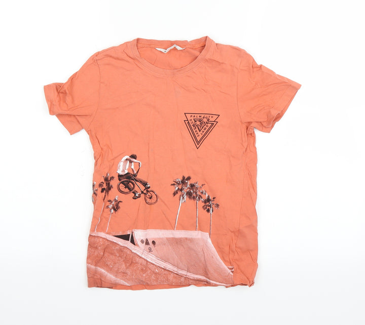 H&M Boys Orange Basic T-Shirt Size 9-10 Years