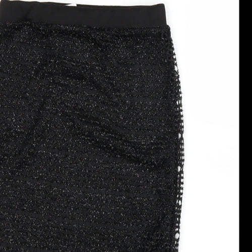 ayanapa Womens Black   A-Line Skirt Size 8