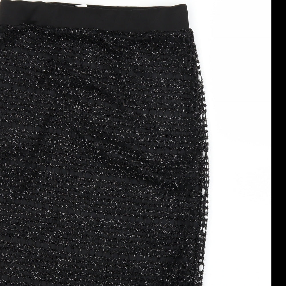 ayanapa Womens Black   A-Line Skirt Size 8