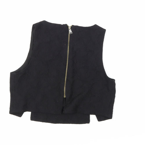 River Island Womens Black Floral  Basic Blouse Size 6