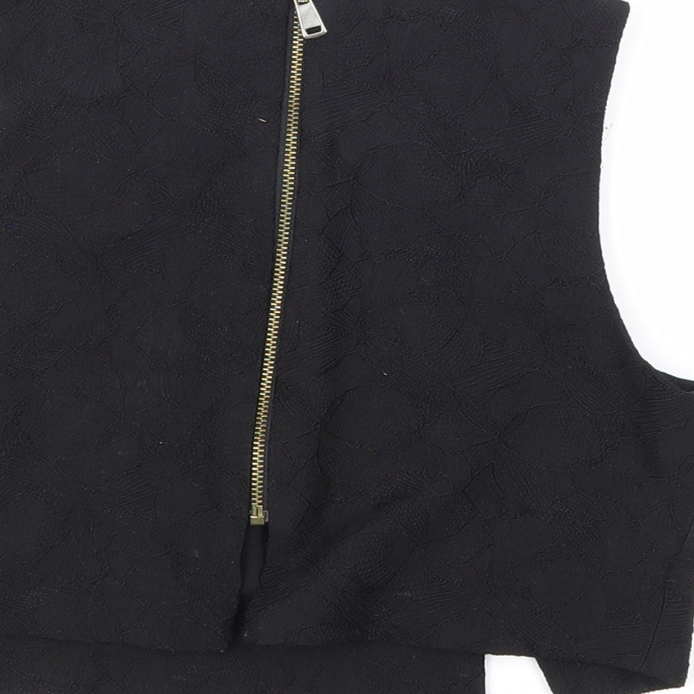 River Island Womens Black Floral  Basic Blouse Size 6