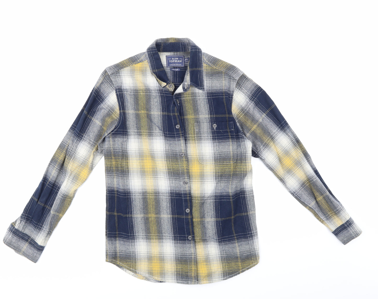 Topman Mens Multicoloured Check   Button-Up Size M