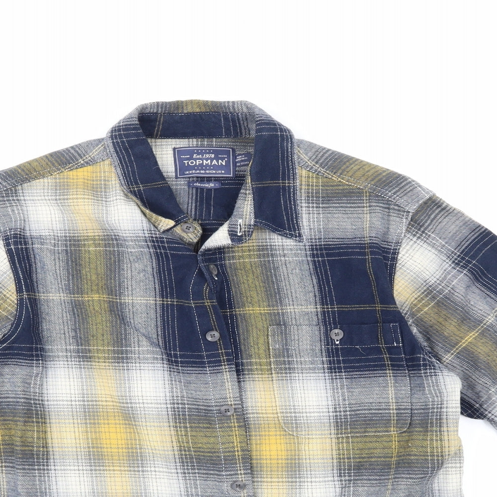 Topman Mens Multicoloured Check   Button-Up Size M