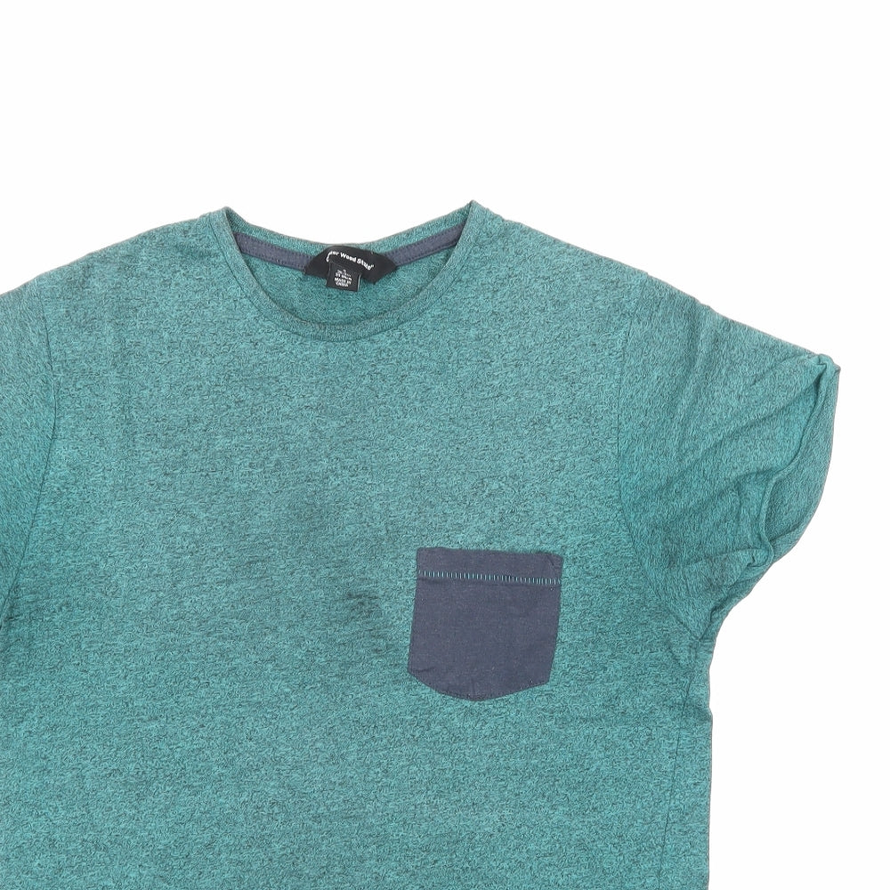 Cedar Wood State Mens Green    T-Shirt Size S