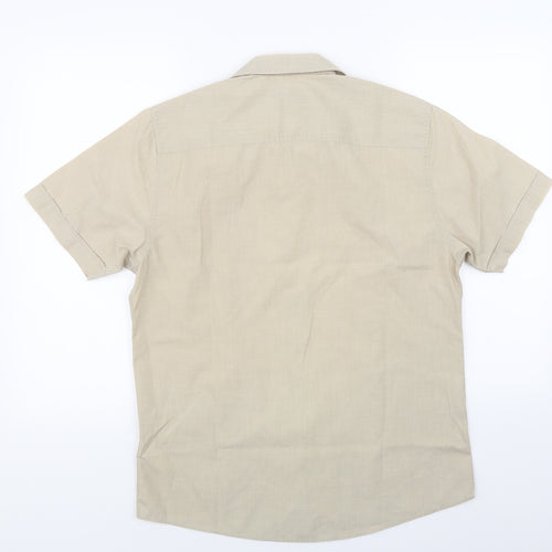 Atlantic Bay Mens Beige    Button-Up Size S