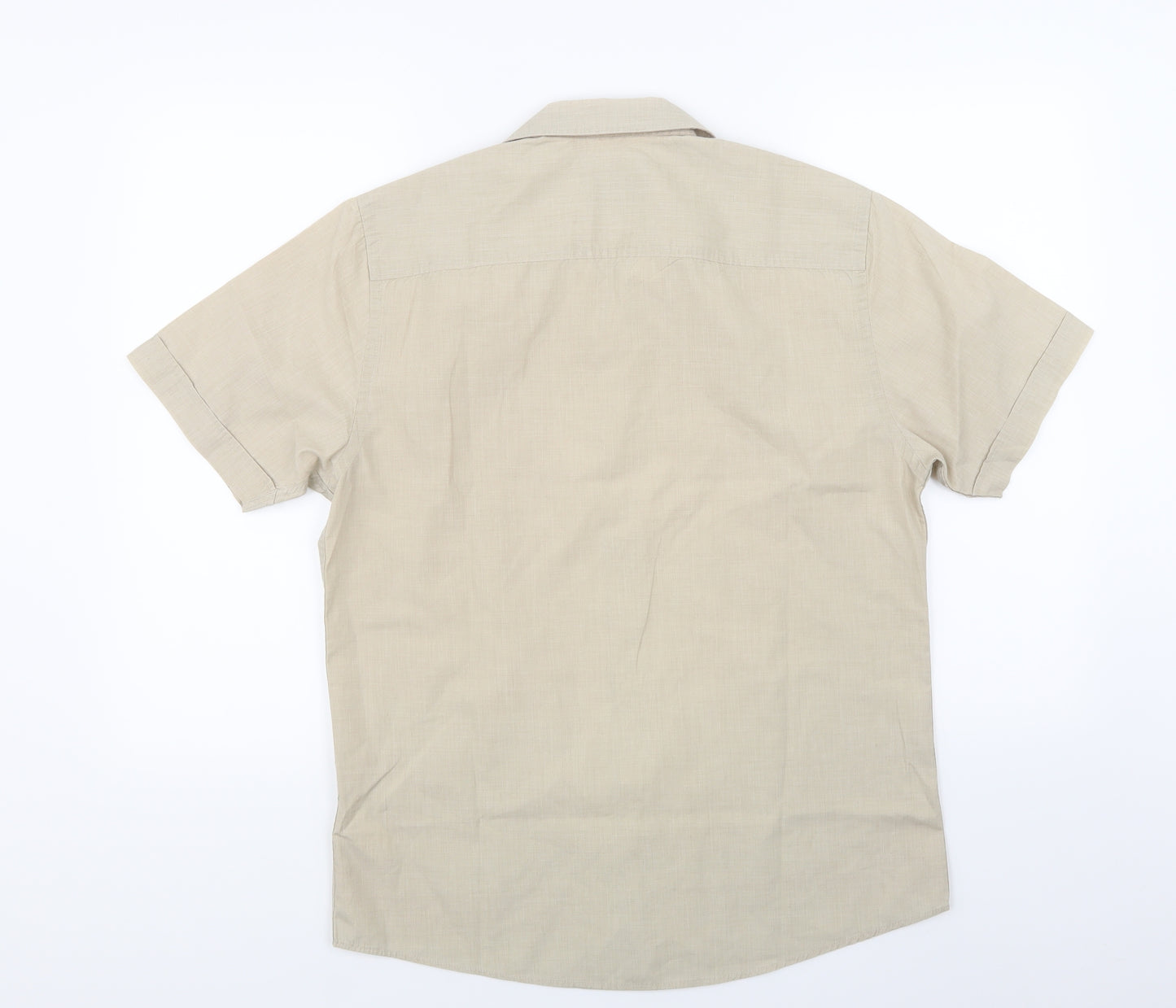 Atlantic Bay Mens Beige    Button-Up Size S