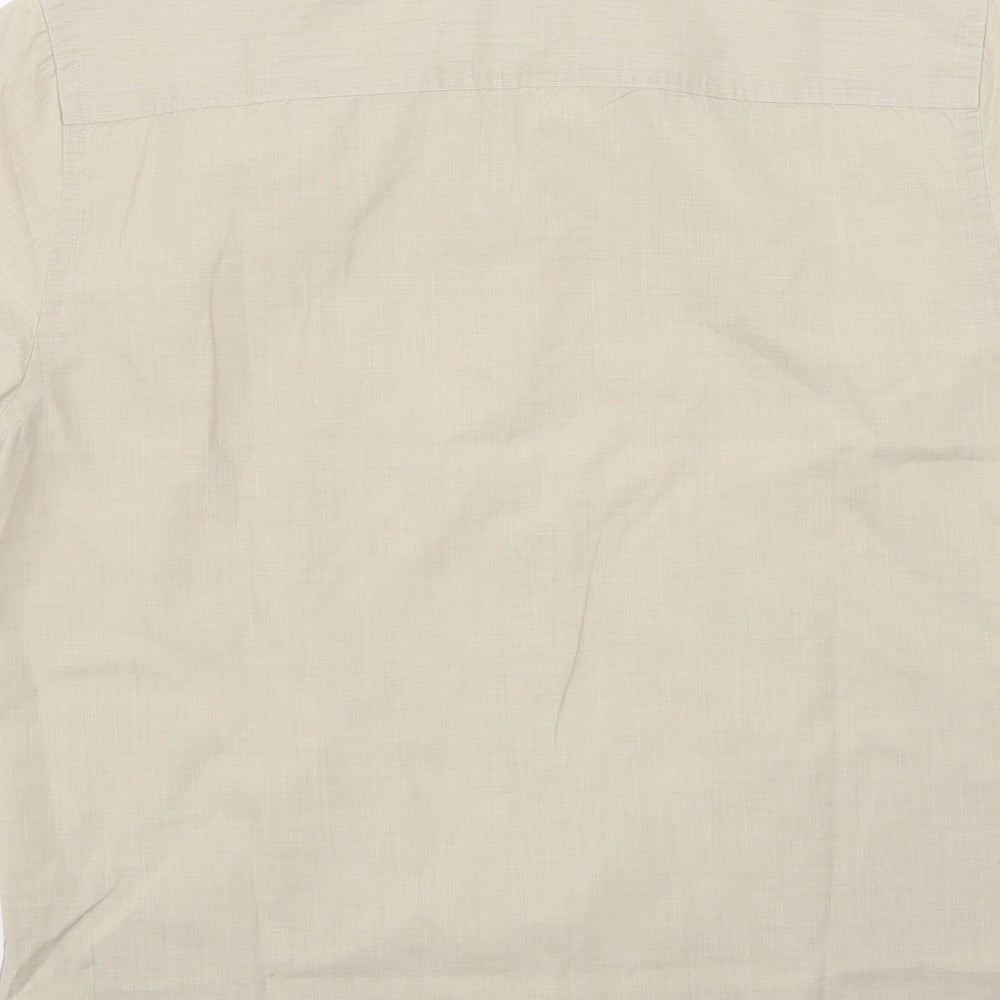Atlantic Bay Mens Beige    Button-Up Size S