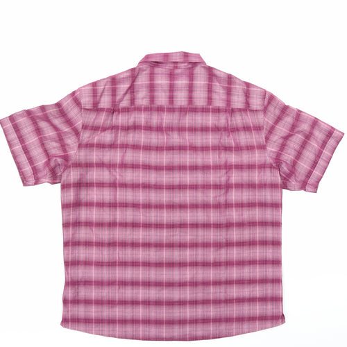 M&S  Mens Purple Check   Button-Up Size L