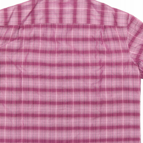 M&S  Mens Purple Check   Button-Up Size L