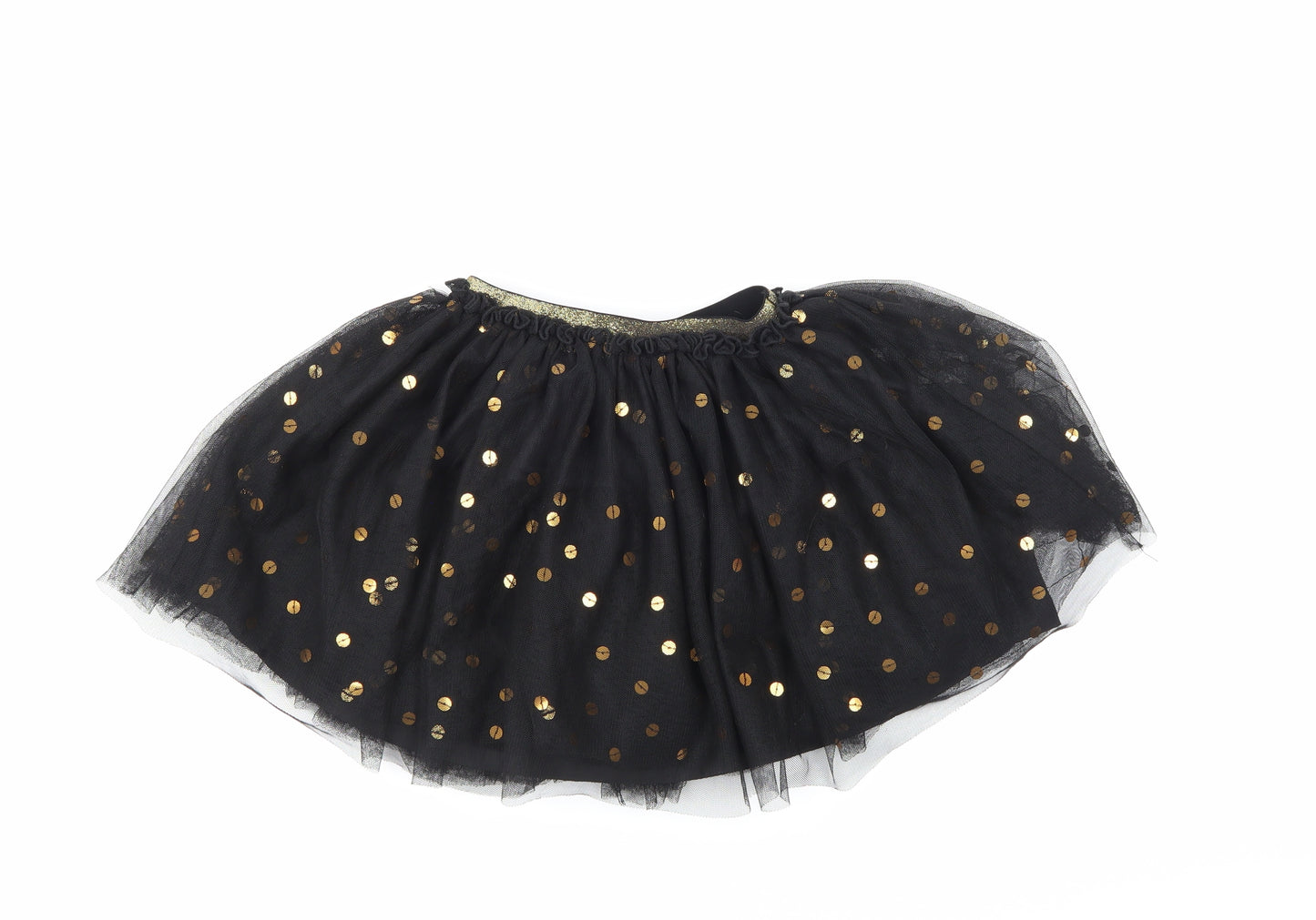 TU Girls Black Polka Dot  Wrap Skirt Size 7 Years