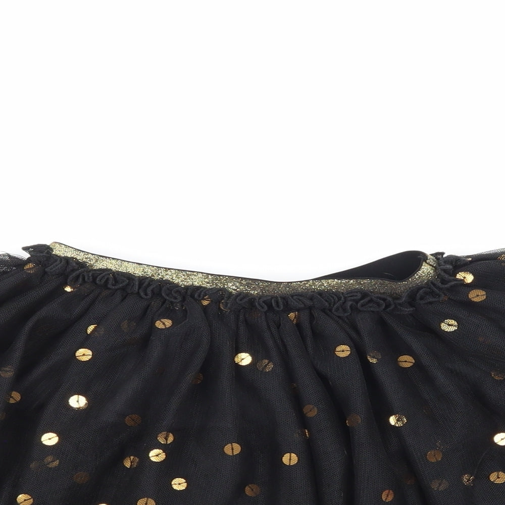 TU Girls Black Polka Dot  Wrap Skirt Size 7 Years