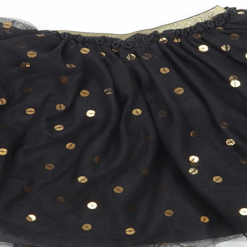 TU Girls Black Polka Dot  Wrap Skirt Size 7 Years