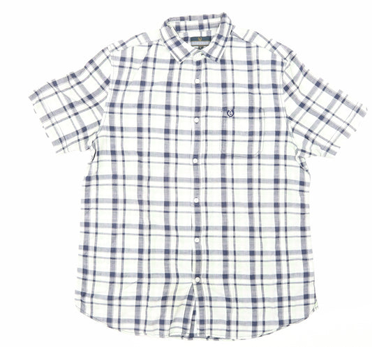 Front view of Lincoln men’s multicoloured check button-up