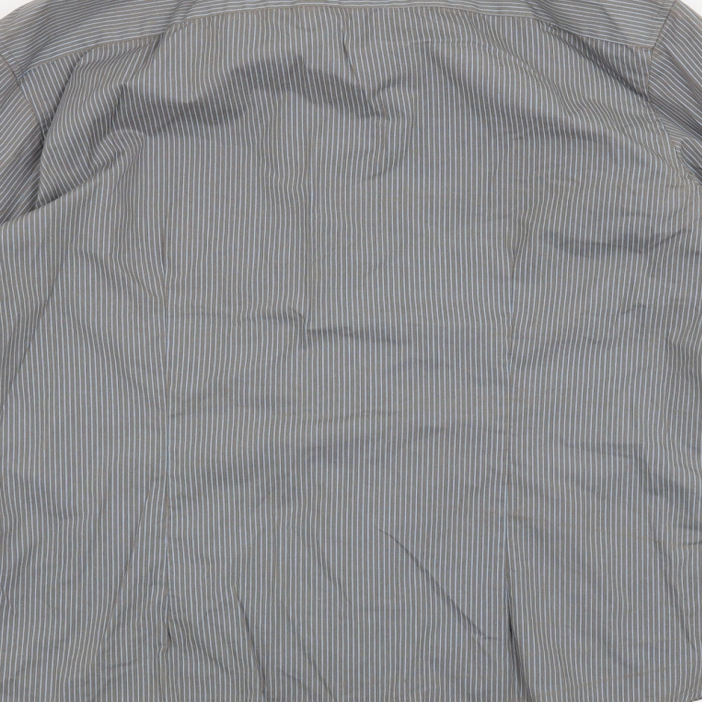 Burton Mens Grey Striped   Button-Up Size M