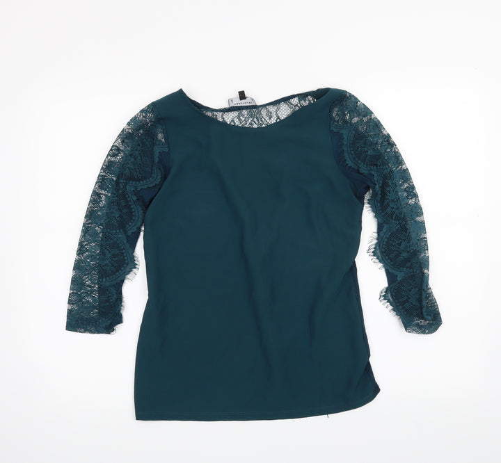 Warehouse Womens Green   Basic Blouse Size 8