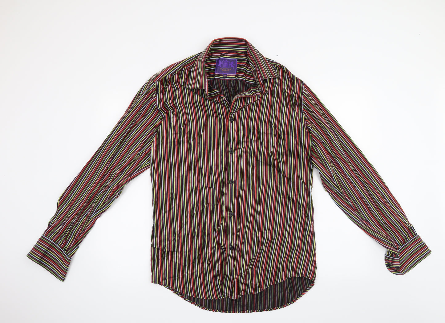 curtis mayfair Mens Red Striped   Button-Up Size M