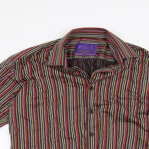 curtis mayfair Mens Red Striped   Button-Up Size M