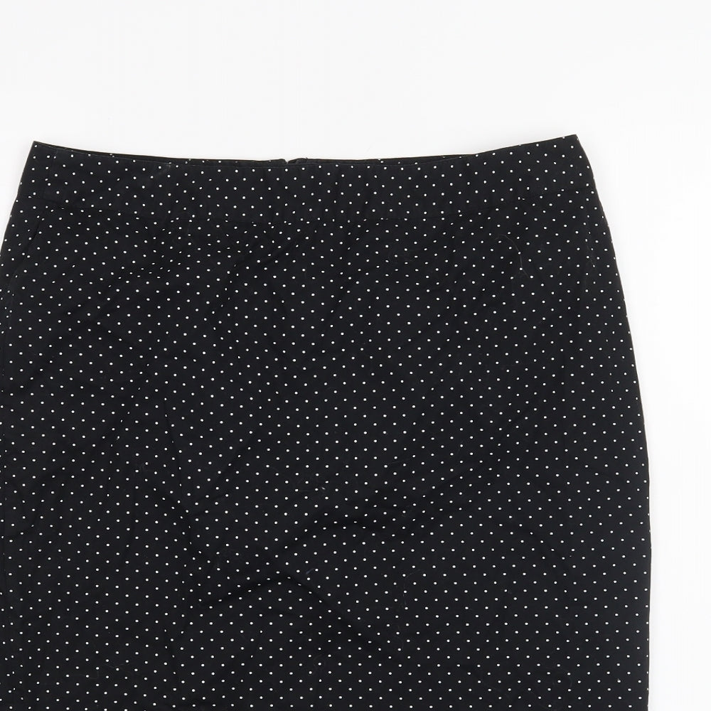 Atmosphere Womens Black Polka Dot  Straight & Pencil Skirt Size 10