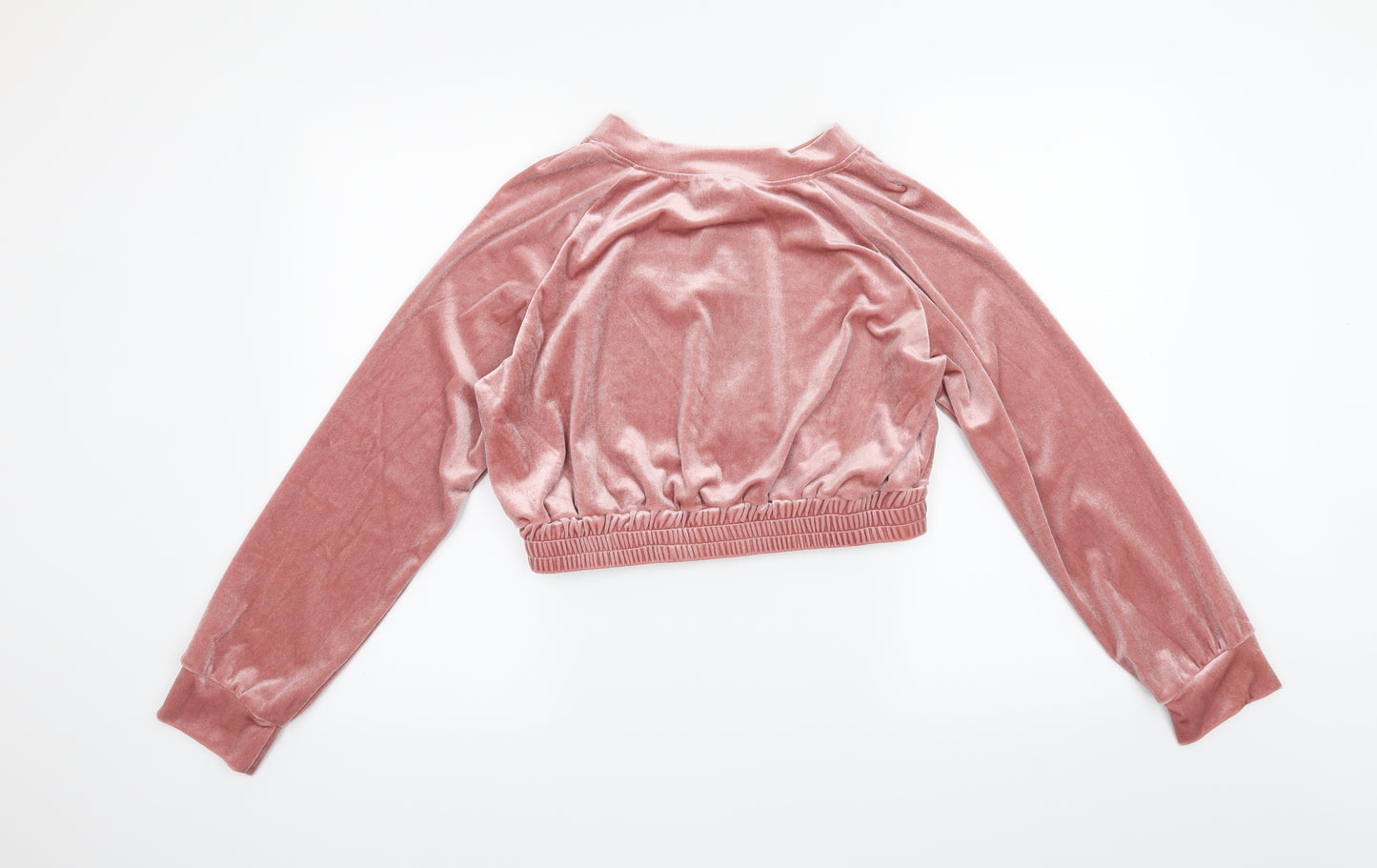 SheIn Womens Pink  Velvet Full Zip Jumper Size L