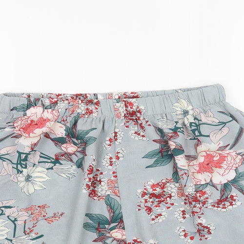 SheIn Womens Grey Floral  Paperbag Shorts Size M