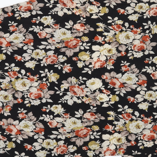 FOREVER 21 Womens Black Floral  Cardigan Jumper Size M