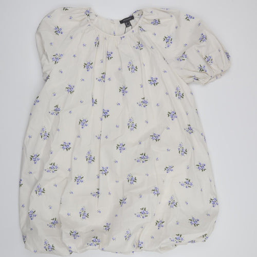 Primark Womens White Floral  A-Line  Size 14