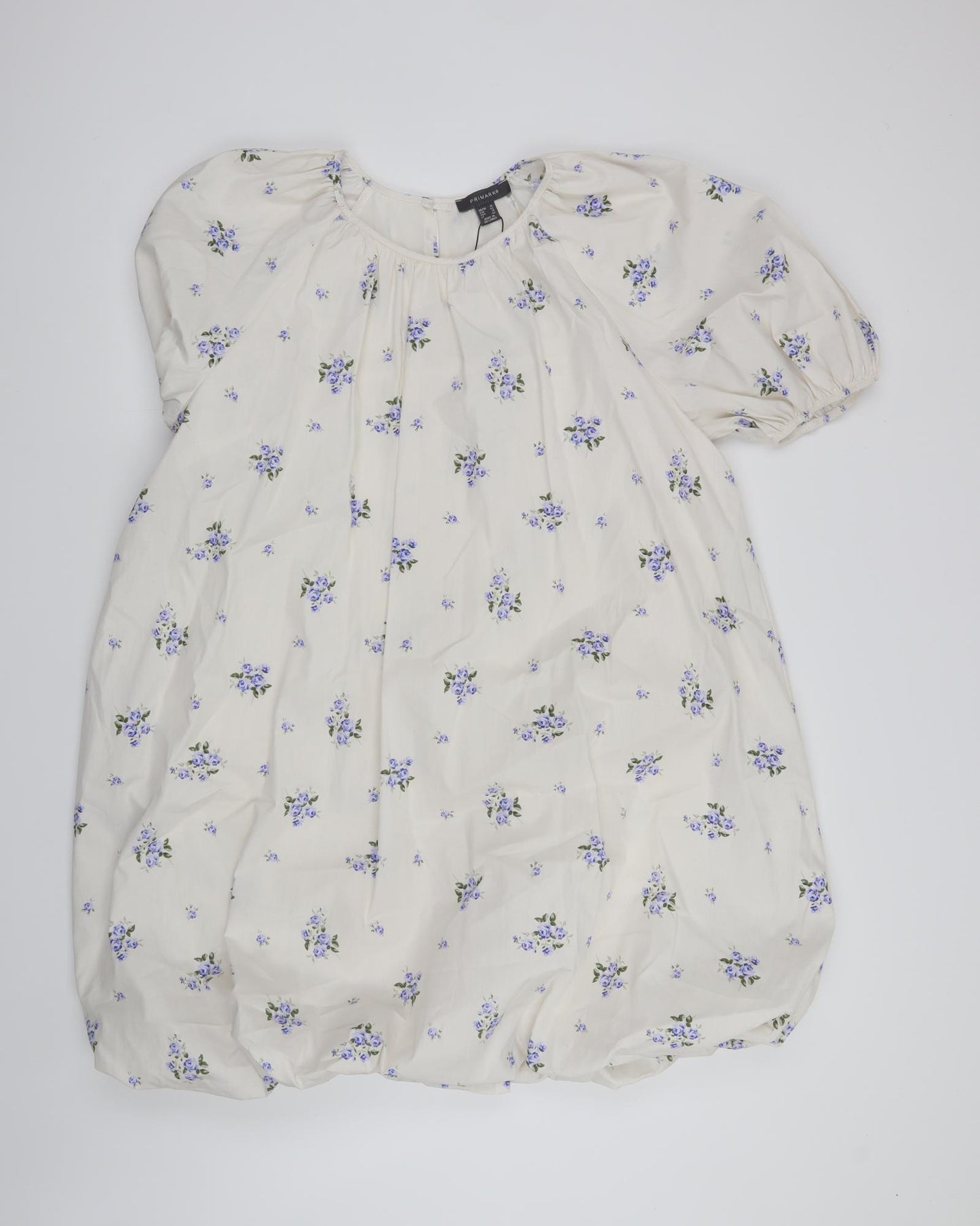 Primark Womens White Floral  A-Line  Size 14