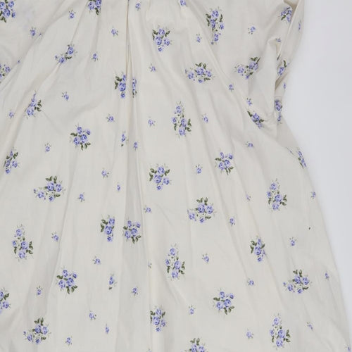 Primark Womens White Floral  A-Line  Size 14
