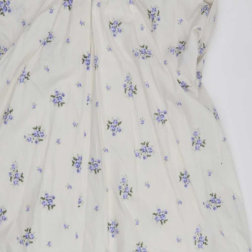 Primark Womens White Floral  A-Line  Size 14