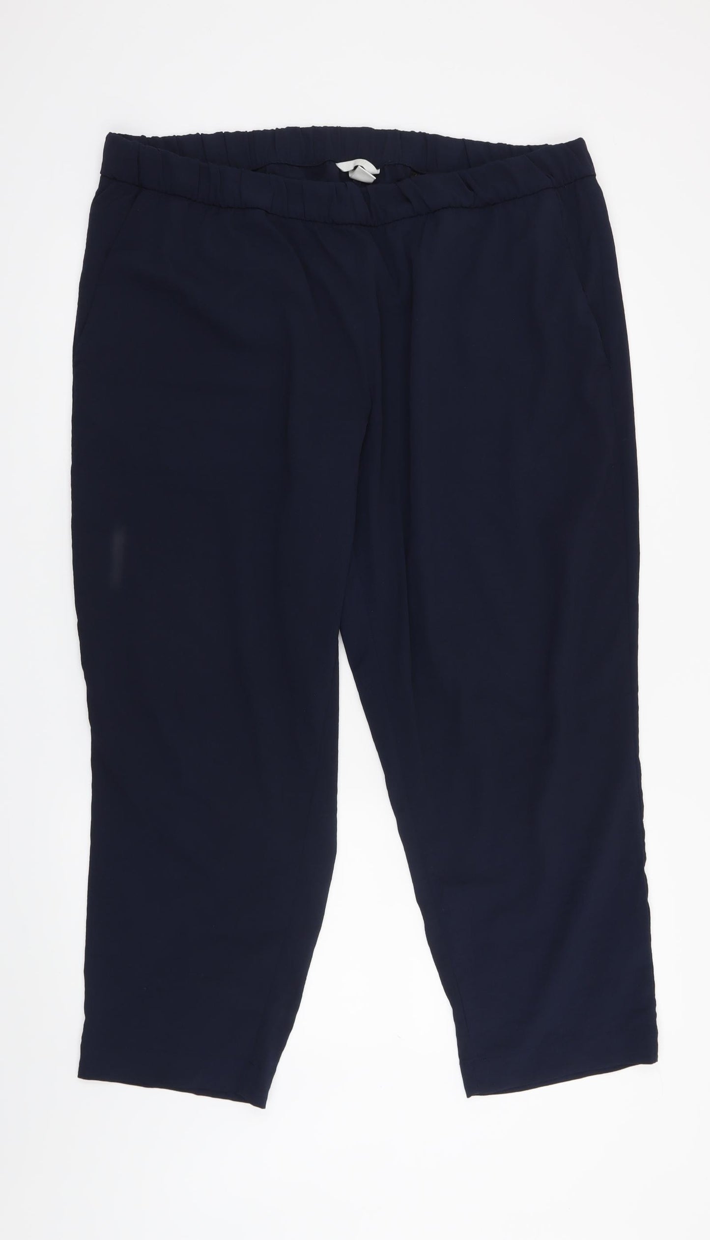 H&M Womens Blue   Cropped Trousers Size 22 L25 in
