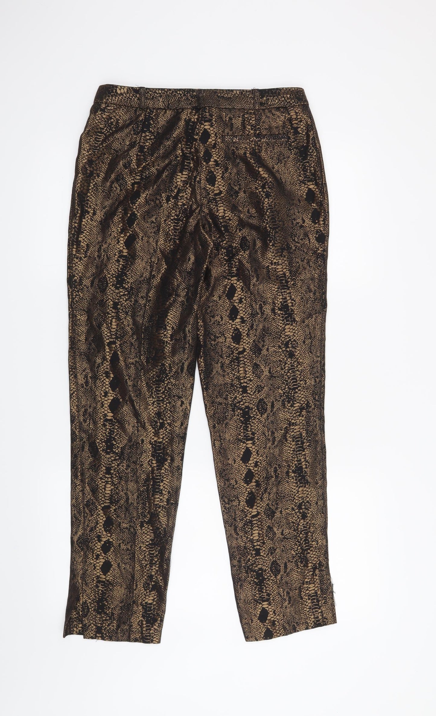 Atmosphere Womens Black Animal Print  Trousers  Size 8 L27 in