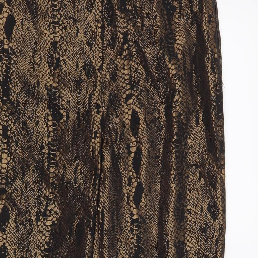 Atmosphere Womens Black Animal Print  Trousers  Size 8 L27 in