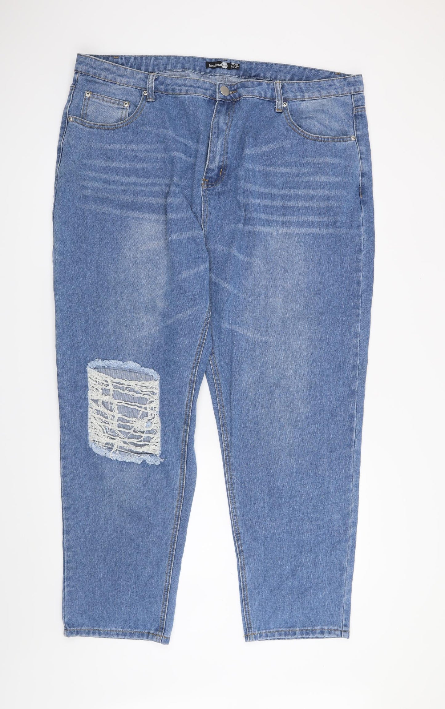 Boohoo Womens Blue   Straight Jeans Size 22 L28 in