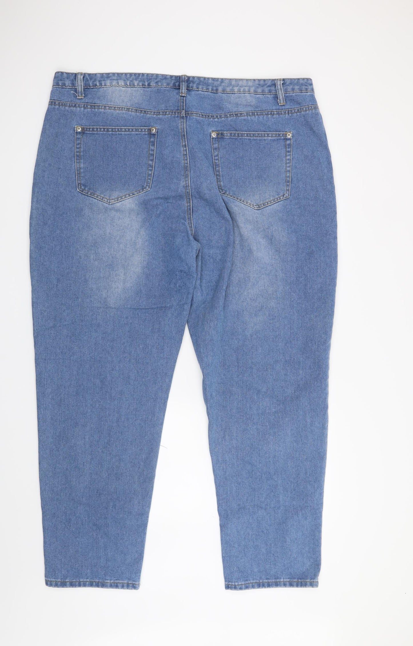 Boohoo Womens Blue   Straight Jeans Size 22 L28 in