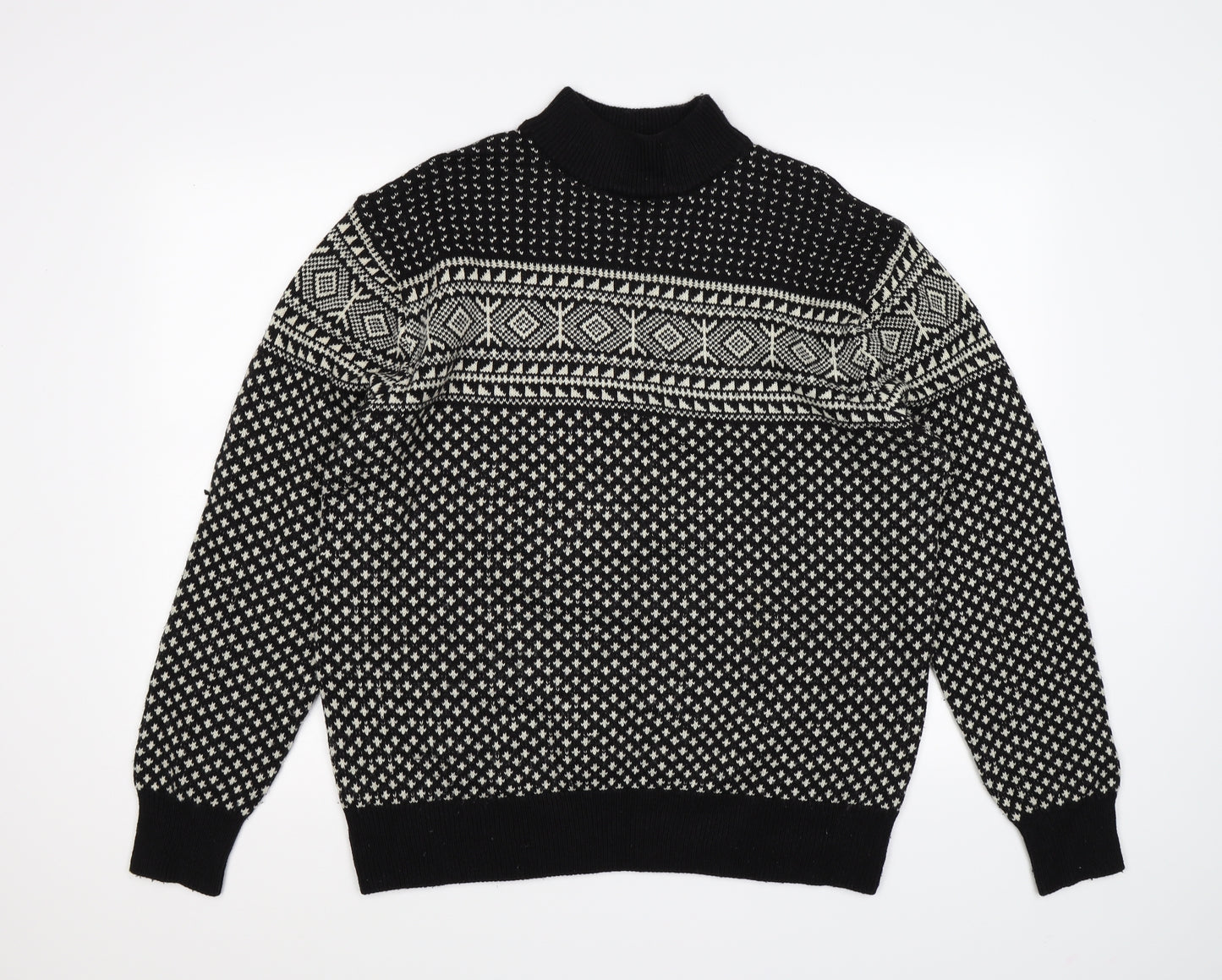 NEXT Mens Black Argyle/Diamond Knit Pullover Jumper Size XL