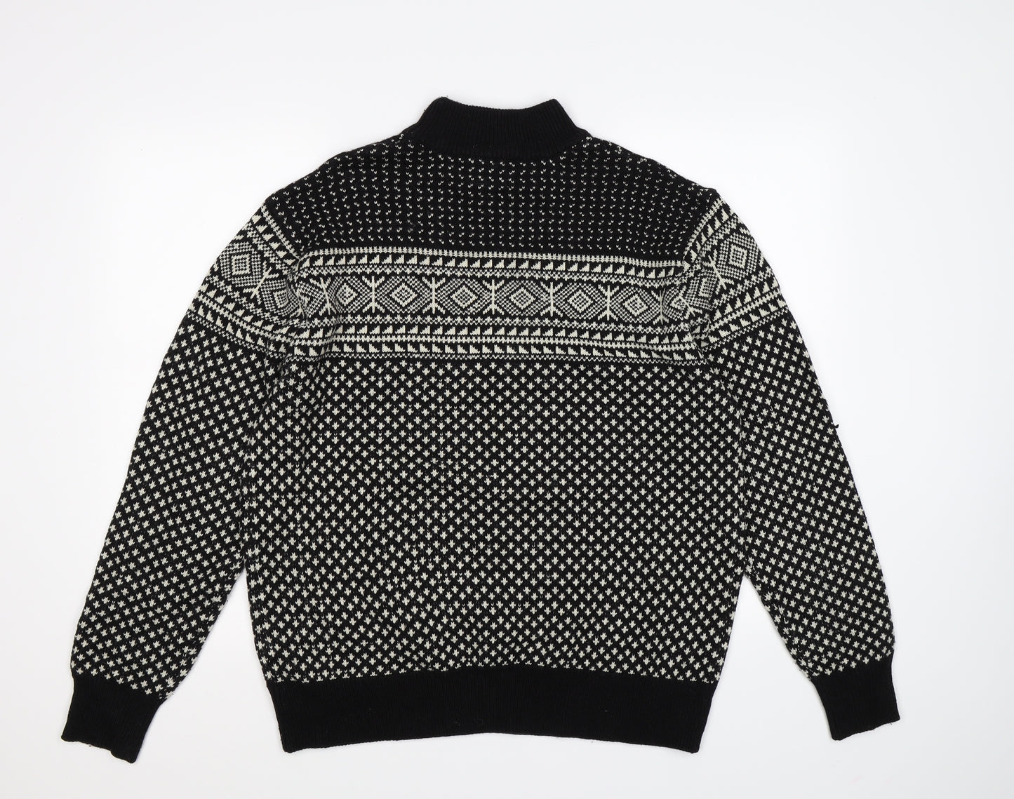 NEXT Mens Black Argyle/Diamond Knit Pullover Jumper Size XL