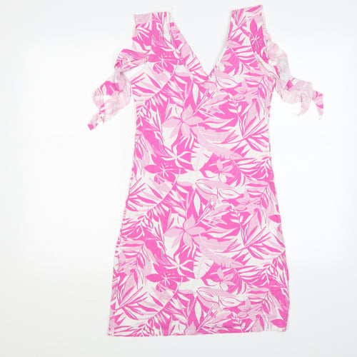 Quiz Womens Pink Floral  Bodycon  Size 12