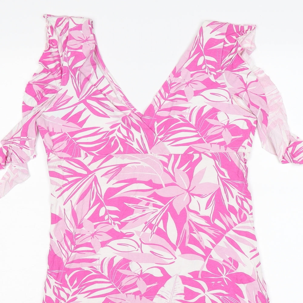 Quiz Womens Pink Floral  Bodycon  Size 12