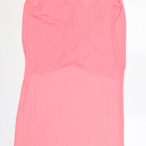 Missguided Womens Pink  Chiffon Tunic T-Shirt Size 8  - wrap, long back