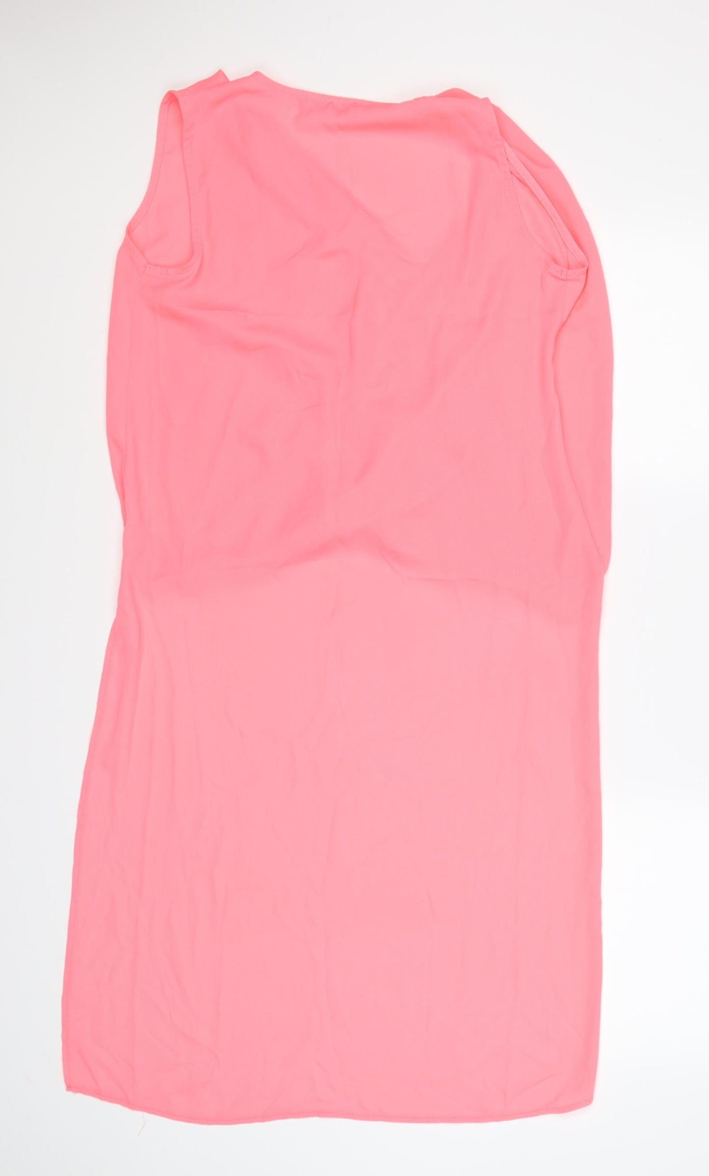 Missguided Womens Pink  Chiffon Tunic T-Shirt Size 8  - wrap, long back